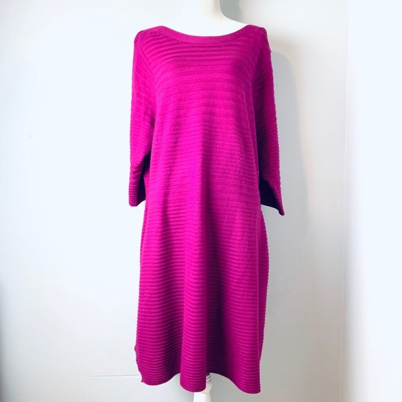 fuchsia sweater dress